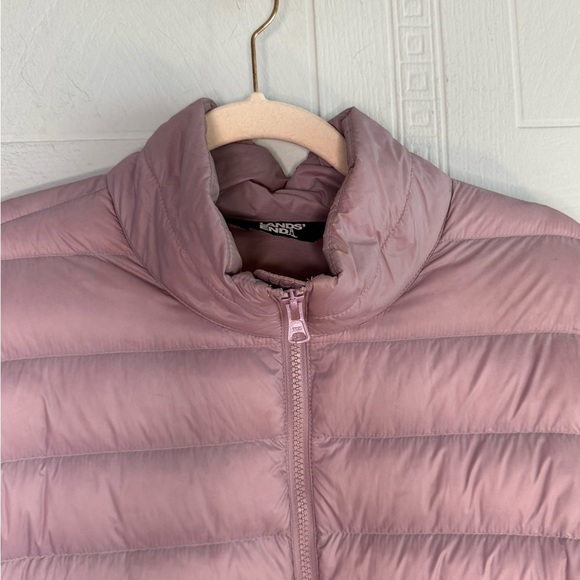 Lands End Puffer Jacket Lilac Womens Plus 1X Down Mock Neck Full Zip Pockets - Picture 4 of 12